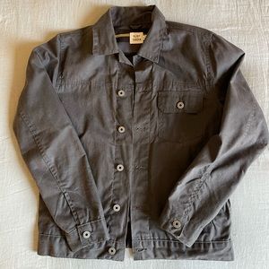 Flint & Tinder Waxed Trucker Jacket in coal